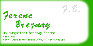ferenc breznay business card